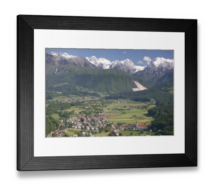 Framed Print : SLOVENIA-GORENJSKA-Kamnik: St. Primoz Church & Velika Planina Area from Old Kamnik Framed Print : SLOVENIA-GORENJSKA-Kamnik: St. Primoz Church & Velika Planina Area from Old Kamnik