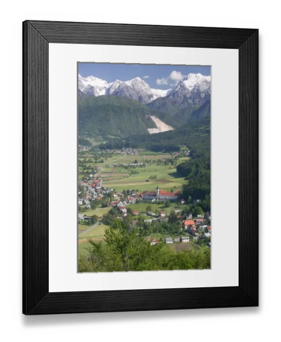 Framed Print : SLOVENIA-GORENJSKA-Kamnik: St. Primoz Church & Velika Planina Area from Old Kamnik Framed Print : SLOVENIA-GORENJSKA-Kamnik: St. Primoz Church & Velika Planina Area from Old Kamnik