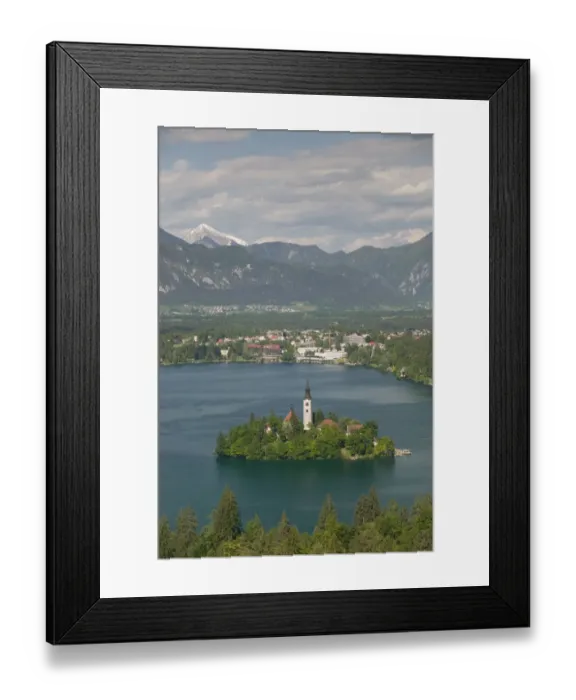 Framed Print : SLOVENIA-GORENJSKA-Bled: Lake Bled View from Mala Osojnica hill a Walter Bibikow
