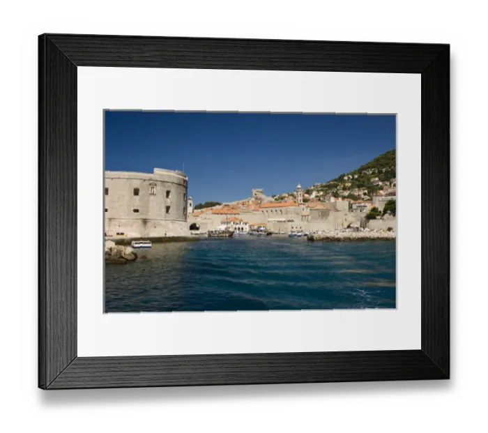 Framed Print : Walled City of Dubrovnik and Old Harbor, Southeastern Tip of Croatia, Dalmation Coast Framed Print : Walled City of Dubrovnik and Old Harbor, Southeastern Tip of Croatia, Dalmation Coast