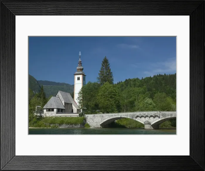 Framed Print : SLOVENIA-GORENJSKA-Ribcev Laz: Church of St. John The Baptist / Lake Bohinj Framed Print : SLOVENIA-GORENJSKA-Ribcev Laz: Church of St. John The Baptist / Lake Bohinj
