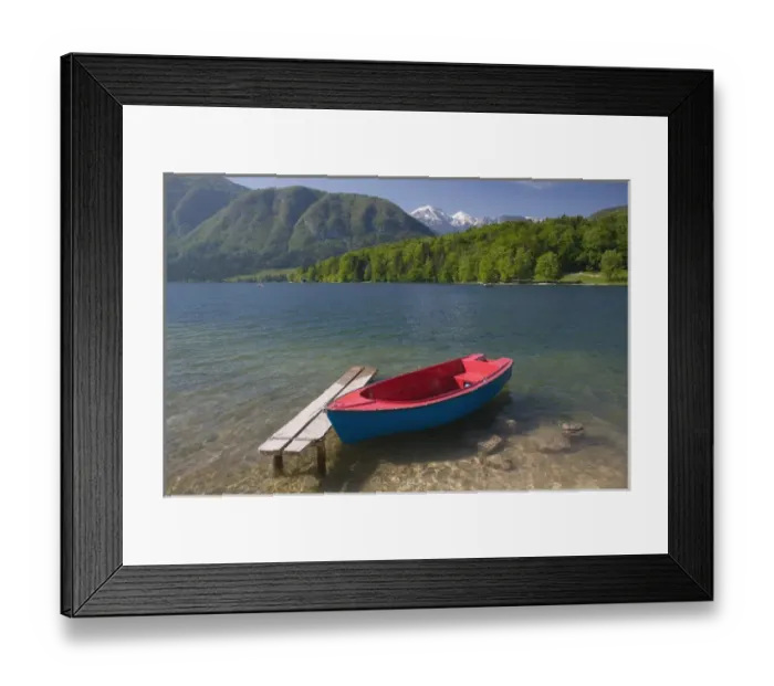 Framed Print : SLOVENIA-GORENJSKA-Ribcev Laz: Lake Bohinj / rental boats Framed Print : SLOVENIA-GORENJSKA-Ribcev Laz: Lake Bohinj / rental boats