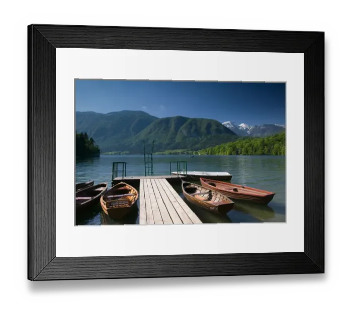 Framed Print : SLOVENIA-GORENJSKA-Ribcev Laz: Lake Bohinj / rental boats Framed Print : SLOVENIA-GORENJSKA-Ribcev Laz: Lake Bohinj / rental boats
