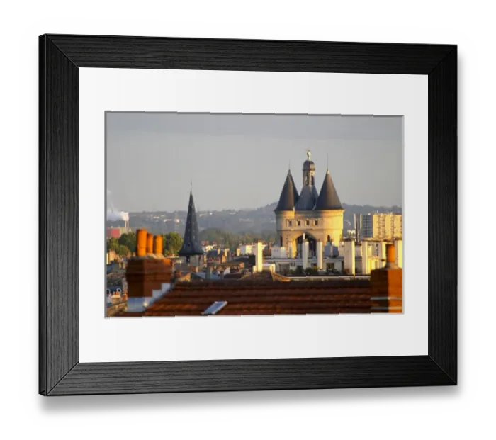 Framed Print : The Grosse Cloche (Great Bell) belfry part of the old city wall in Bordeaux at sunset