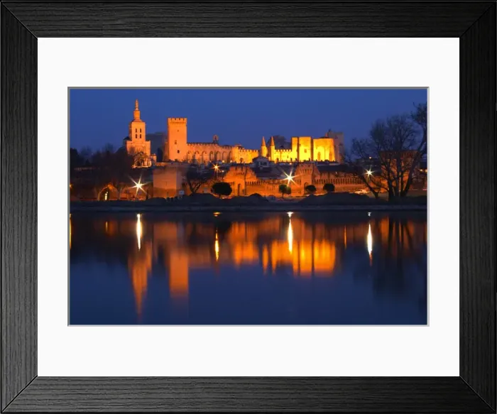 Framed Print : Popes Palace in Avignon and the Rhone river at sunset, Vaucluse, Rhone, Provence Framed Print : Popes Palace in Avignon and the Rhone river at sunset, Vaucluse, Rhone, Provence