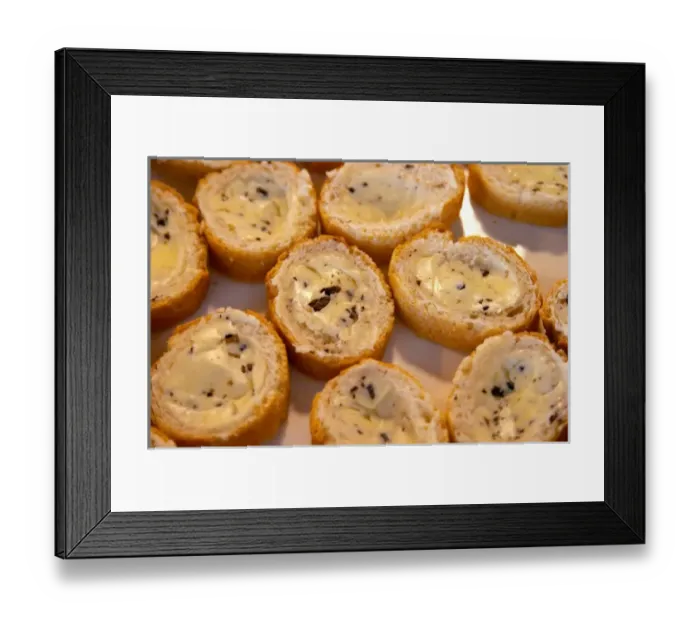 Framed Print : Appetizer: slices of bread with truffle butter at La Truffe de Ventoux truffle farm Framed Print : Appetizer: slices of bread with truffle butter at La Truffe de Ventoux truffle farm