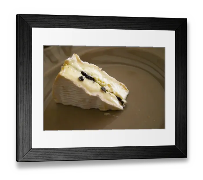 Framed Print : A camembert cheese stuffed with truffles at La Truffe de Ventoux truffle farm, Vaucluse Framed Print : A camembert cheese stuffed with truffles at La Truffe de Ventoux truffle farm, Vaucluse