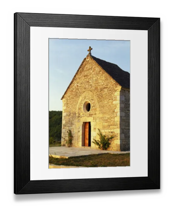 Framed Print : A small medieval chapel in the Burgundy village Salmaise at sunset Framed Print : A small medieval chapel in the Burgundy village Salmaise at sunset