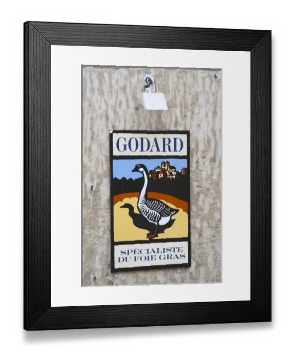 Framed Print : Sign advertising Godard Foie Gras, Duck or Goose fat liver Bergerac Dordogne France Framed Print : Sign advertising Godard Foie Gras, Duck or Goose fat liver Bergerac Dordogne France