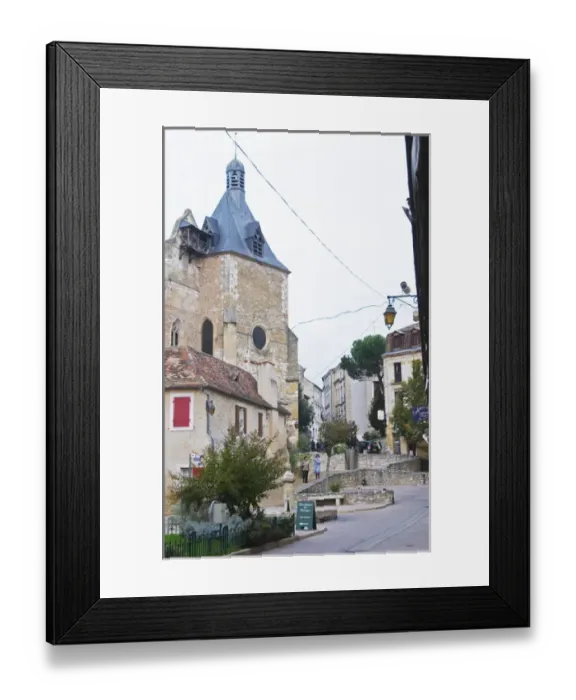 Framed Print : The St Jacques church on the old town square. on Place Pelissiere Square Bergerac