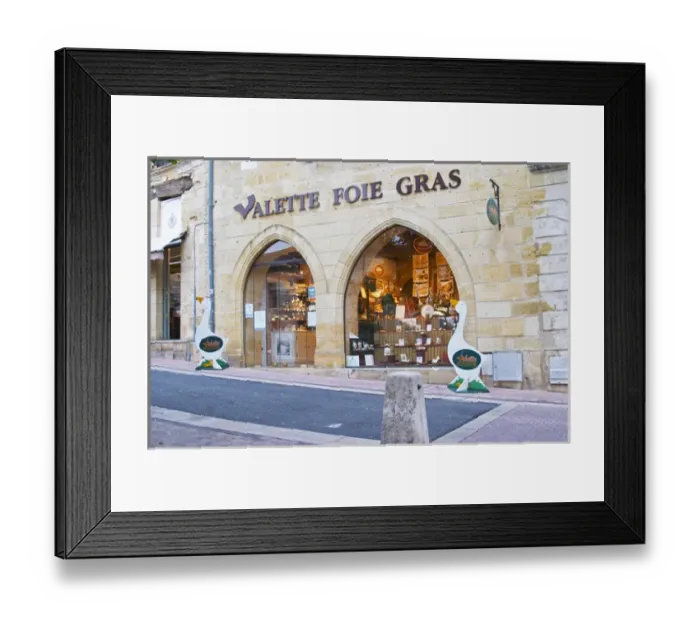 Framed Print : Shop sellilng local duck and goose specialities and Sign advertising Valette Foie Gras Framed Print : Shop sellilng local duck and goose specialities and Sign advertising Valette Foie Gras