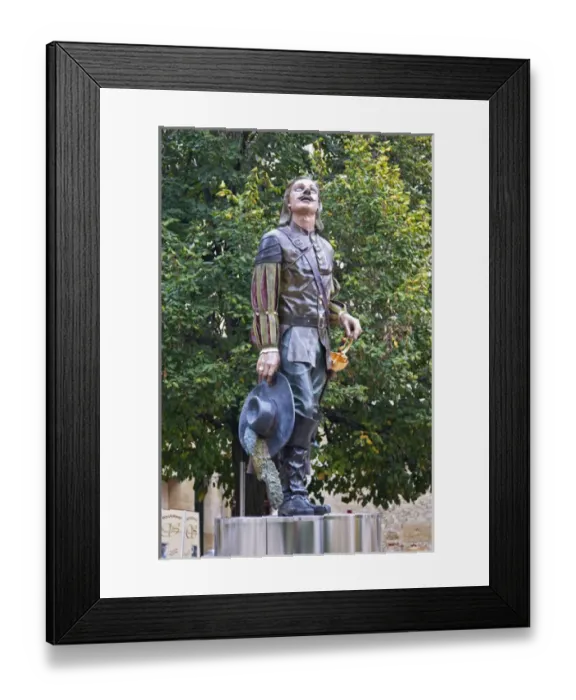 Framed Print : The new statue of Cyrano de Bergerac on the main town square in Bergerac, unusual Framed Print : The new statue of Cyrano de Bergerac on the main town square in Bergerac, unusual