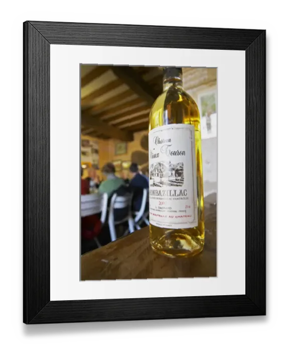Framed Print : A bottle of sweet white Chateau Vieux Touron Monbazillac that goes well with truffles