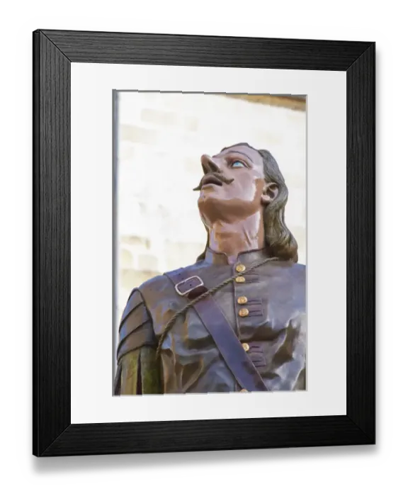 Framed Print : The new statue of Cyrano de Bergerac on the main town square in Bergerac, unusual Framed Print : The new statue of Cyrano de Bergerac on the main town square in Bergerac, unusual