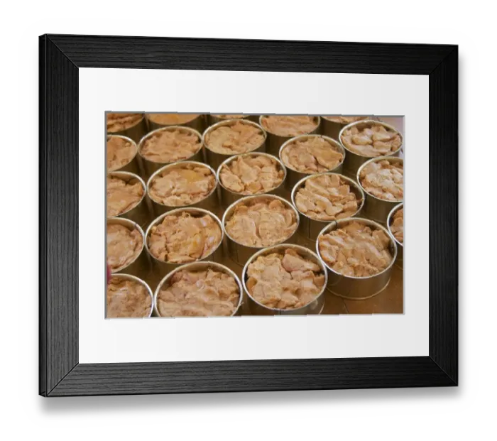Framed Print : How to make foie gras ducks liver (series of images): Conserve tins cans filled Framed Print : How to make foie gras ducks liver (series of images): Conserve tins cans filled