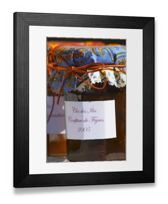 Framed Print : Jars pots of marmelade jam confiture of fruits and berries covered with colourful Framed Print : Jars pots of marmelade jam confiture of fruits and berries covered with colourful