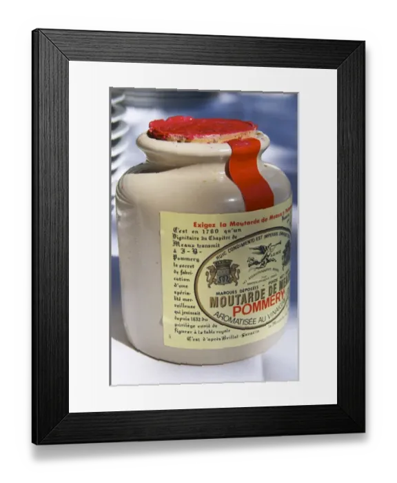 Framed Print : A ceramic French mustard pot with a red lid - Chateau Pey la Tour, previously Clos Framed Print : A ceramic French mustard pot with a red lid - Chateau Pey la Tour, previously Clos