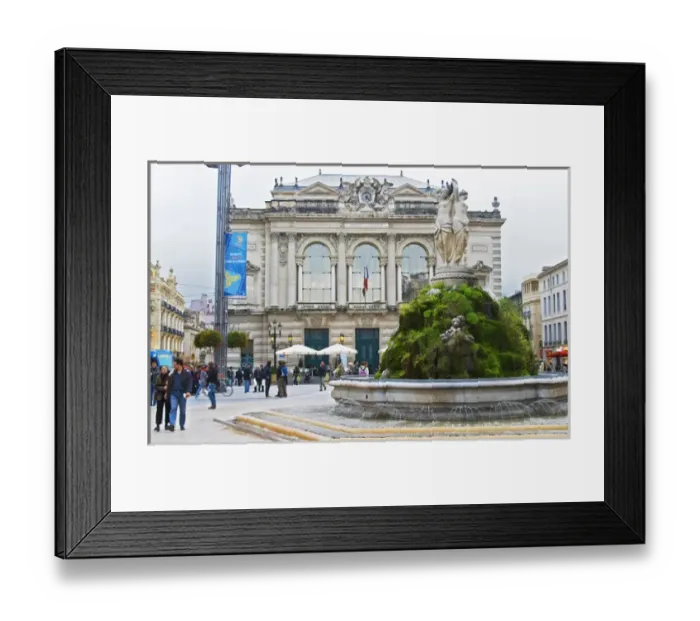 Framed Print : The opera and theatre on the main square. Montpellier. Languedoc. Moss covered fountain Framed Print : The opera and theatre on the main square. Montpellier. Languedoc. Moss covered fountain