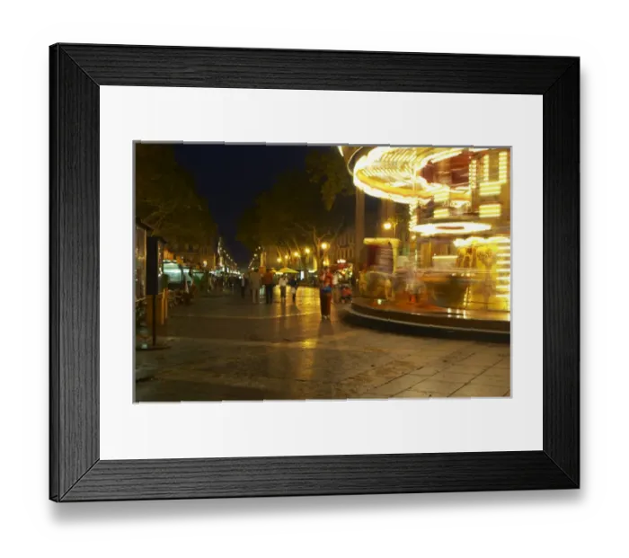 Framed Print : The place de l Horloge main town square in Avignon at night with a merry-go-round