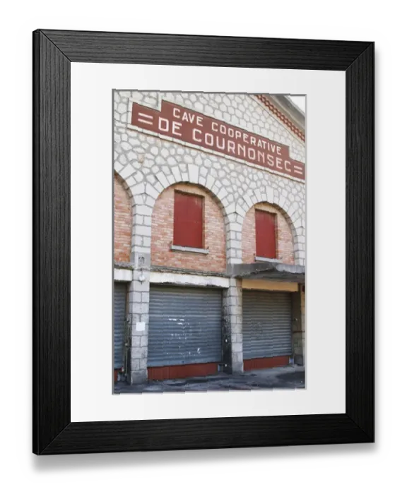 Framed Print : Cave Cooperative de Cournonsec. Gres de Montpellier. Languedoc. The winery building Framed Print : Cave Cooperative de Cournonsec. Gres de Montpellier. Languedoc. The winery building