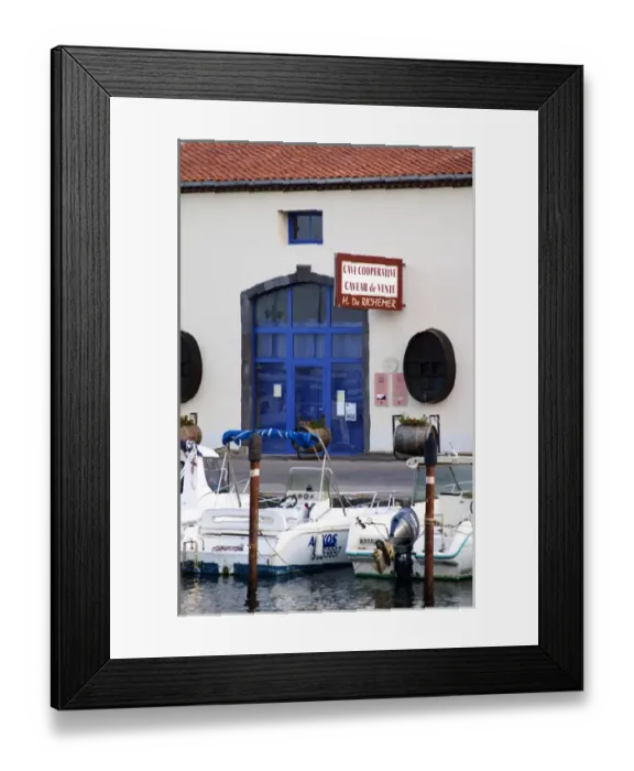 Framed Print : The old harbour. Cave Cooperative H de Richemer. Marseillan. Languedoc. France. Europe Framed Print : The old harbour. Cave Cooperative H de Richemer. Marseillan. Languedoc. France. Europe