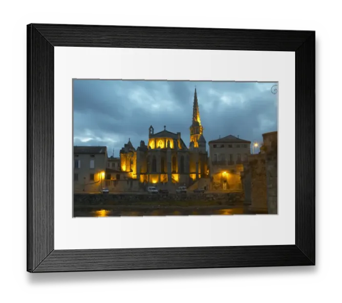 Framed Print : The gothic St Martin Church and the bridge across the l Aude river. Town of Limoux Framed Print : The gothic St Martin Church and the bridge across the l Aude river. Town of Limoux