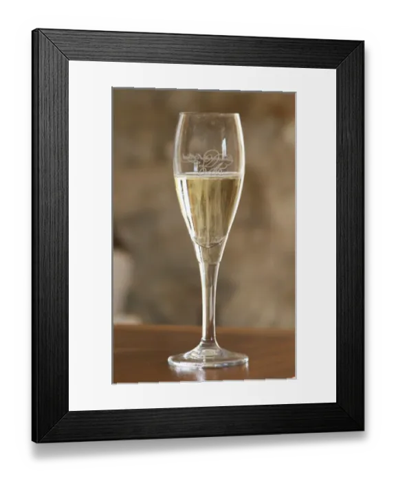 Framed Print : Domaine Jean Louis Denois. Limoux. Languedoc. A glass of sparkling Limoux wine. France Framed Print : Domaine Jean Louis Denois. Limoux. Languedoc. A glass of sparkling Limoux wine. France