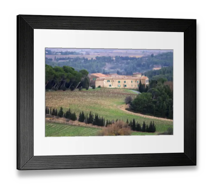 Framed Print : Chateau Pech-Latt. Near Ribaute. Les Corbieres. Languedoc. The winery building. The vineyard Framed Print : Chateau Pech-Latt. Near Ribaute. Les Corbieres. Languedoc. The winery building. The vineyard