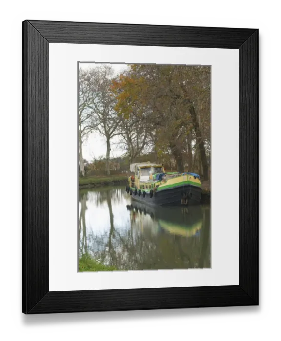 Framed Print : Villesequelande, near Carcassonne. Languedoc. Canal du Midi. France. Europe