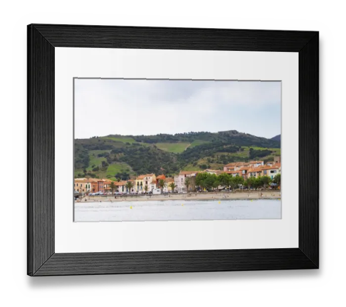 Framed Print : The beach in the village. Collioure. Roussillon. France. Europe Framed Print : The beach in the village. Collioure. Roussillon. France. Europe