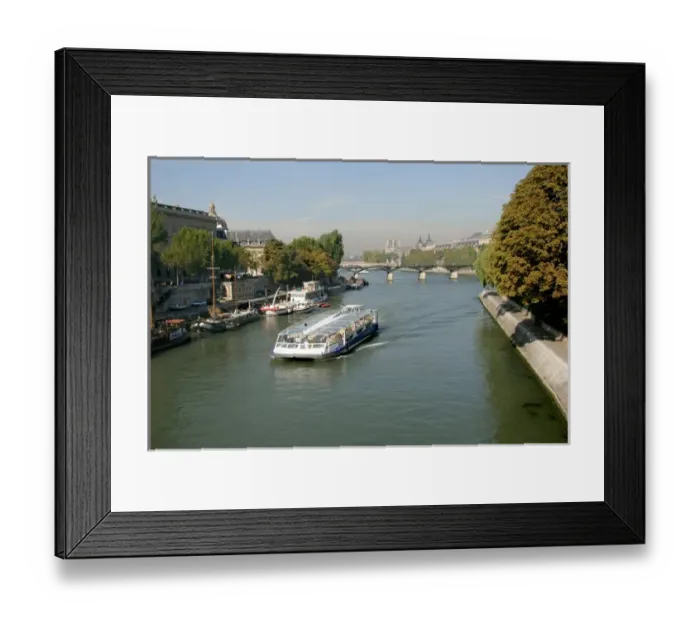 Framed Print : A Bateaux Mouches excursion boat on the Seine Paris. France. Europe Framed Print : A Bateaux Mouches excursion boat on the Seine Paris. France. Europe