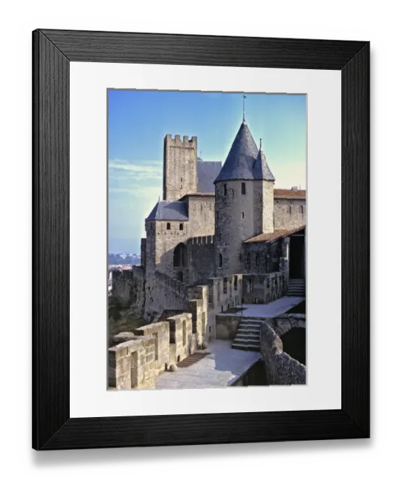 Framed Print : Europe, France, Carcassonne. Walking the city walls in Carcassonne, Dept. Aude, France Framed Print : Europe, France, Carcassonne. Walking the city walls in Carcassonne, Dept. Aude, France
