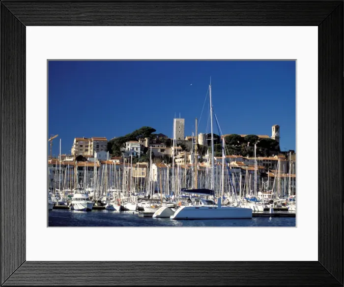 Framed Print : France, Cote D Azur, Cannes. Old city and touristic harbor Framed Print : France, Cote D Azur, Cannes. Old city and touristic harbor