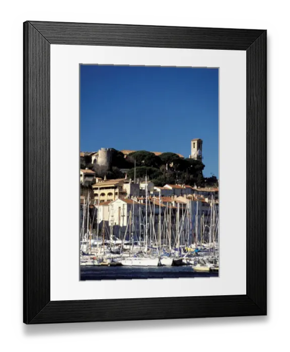 Framed Print : France, Cote D Azur, Cannes. Old city and tourist harbor Framed Print : France, Cote D Azur, Cannes. Old city and tourist harbor