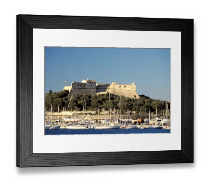 Framed Print : Europe, France, Cote D Azur, Antibes. Harbor and Fort Carre Framed Print : Europe, France, Cote D Azur, Antibes. Harbor and Fort Carre