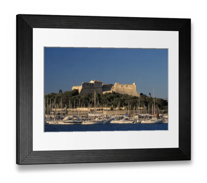 Framed Print : France, Cote d Azur, Antibes. Harbour and Fort Carre Framed Print : France, Cote d Azur, Antibes. Harbour and Fort Carre