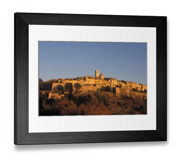 Framed Print : France, Cote d Azur, St. Paul de Vence at sunset Framed Print : France, Cote d Azur, St. Paul de Vence at sunset
