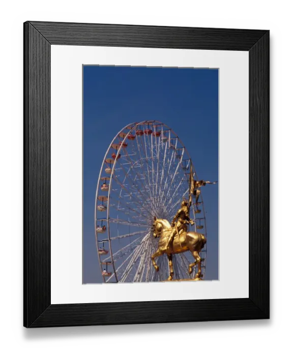 Framed Print : France, Paris, Jeanne d Arc statue and wheel. Rue de Rivoli Framed Print : France, Paris, Jeanne d Arc statue and wheel. Rue de Rivoli