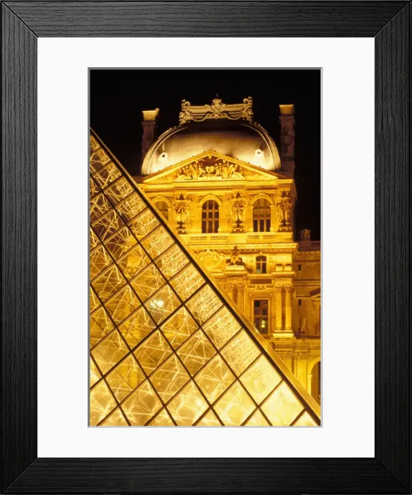 Framed Print : France, Paris, Louvre museum and Pei Pyramid by night Framed Print : France, Paris, Louvre museum and Pei Pyramid by night