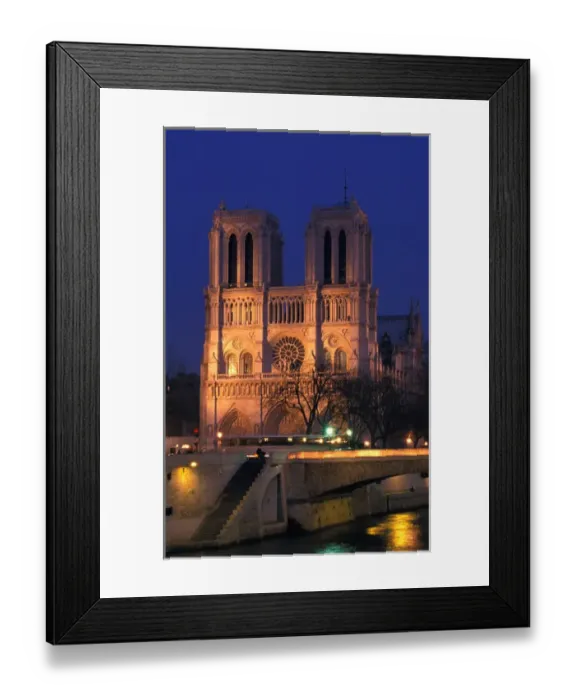 Framed Print : France. Paris. Notre-Dame at dusk