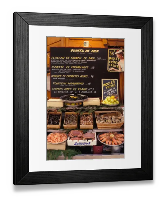 Framed Print : France, Paris, Quartier Latin. Sea food