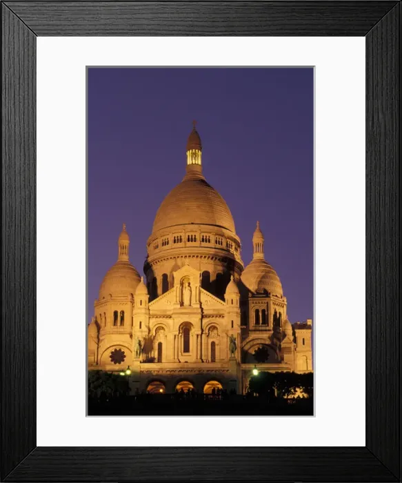 Framed Print : France, Paris, Sacre-Coeur at dusk