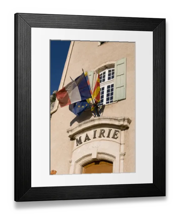 Framed Print : Town Hall, Moustiers-Sainte-Marie, Provence, France Framed Print : Town Hall, Moustiers-Sainte-Marie, Provence, France