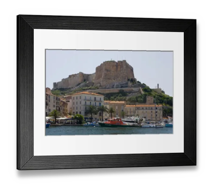 Framed Print : Corsica. France. Europe. Walled citadel enclosing the old city rises above the inner