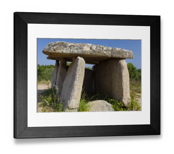 Framed Print : Corsica. France. Europe. Fontanaccia Dolmen (Dolmen de Fontanaccia). Bronze-age granite megalith Framed Print : Corsica. France. Europe. Fontanaccia Dolmen (Dolmen de Fontanaccia). Bronze-age granite megalith
