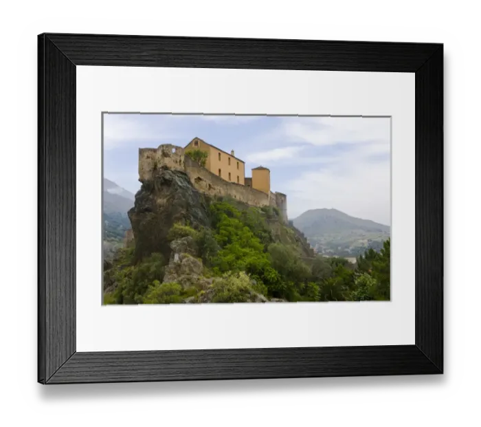 Framed Print : Corsica. France. Europe. Fortress on rock in Corte