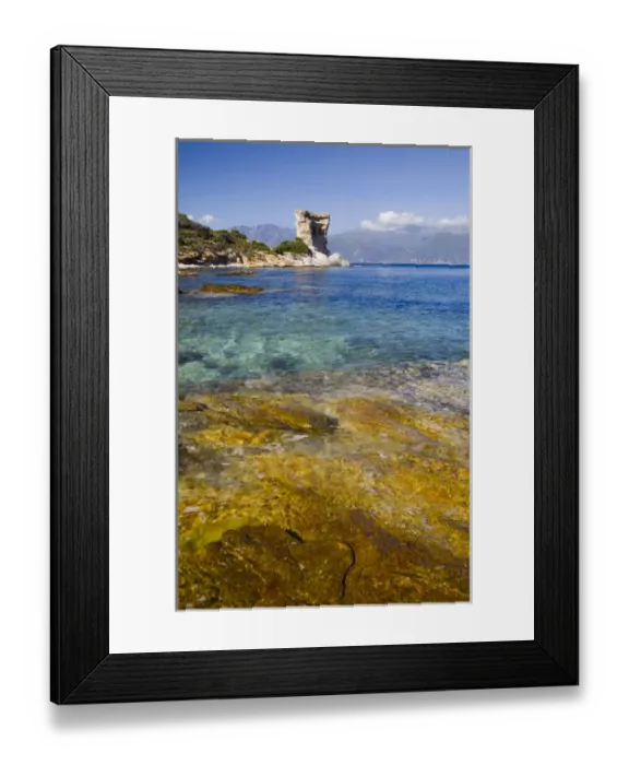 Framed Print : Corsica. France. Europe. Clear water in Gulf of St. Florent (Golfe de St. Florent)