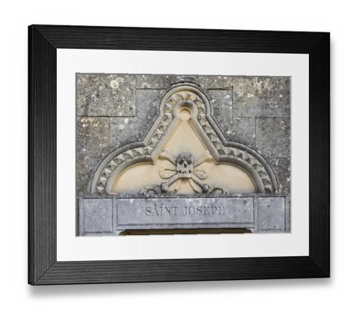 Framed Print : Corsica. France. Europe. Bas-relief skull above door to mausoleum adjacent to Cathedral of Nebbio Framed Print : Corsica. France. Europe. Bas-relief skull above door to mausoleum adjacent to Cathedral of Nebbio