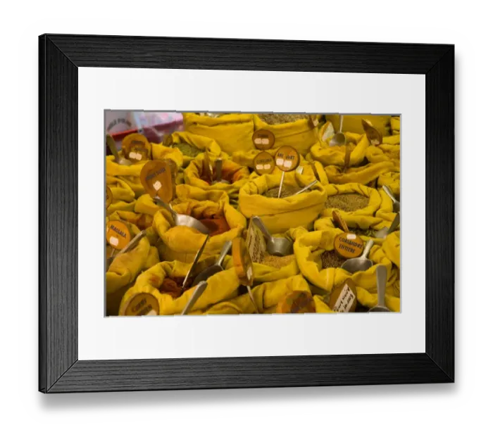 Framed Print : Europe, France, Corsica, Ajaccio. Detail of open air market in capital city