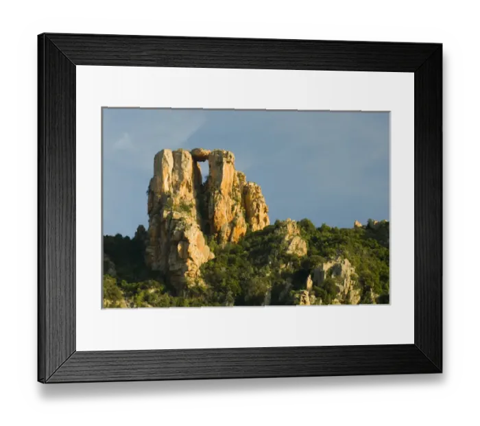 Framed Print : Europe, France, Corsica, Piana, Les Calanches. Stunning red granite rock formations between Piana Framed Print : Europe, France, Corsica, Piana, Les Calanches. Stunning red granite rock formations between Piana